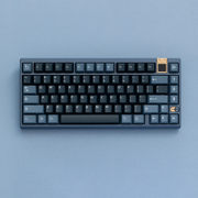 Blue KBDfans Athena 75 keyboard with dark keycaps, viewed from above